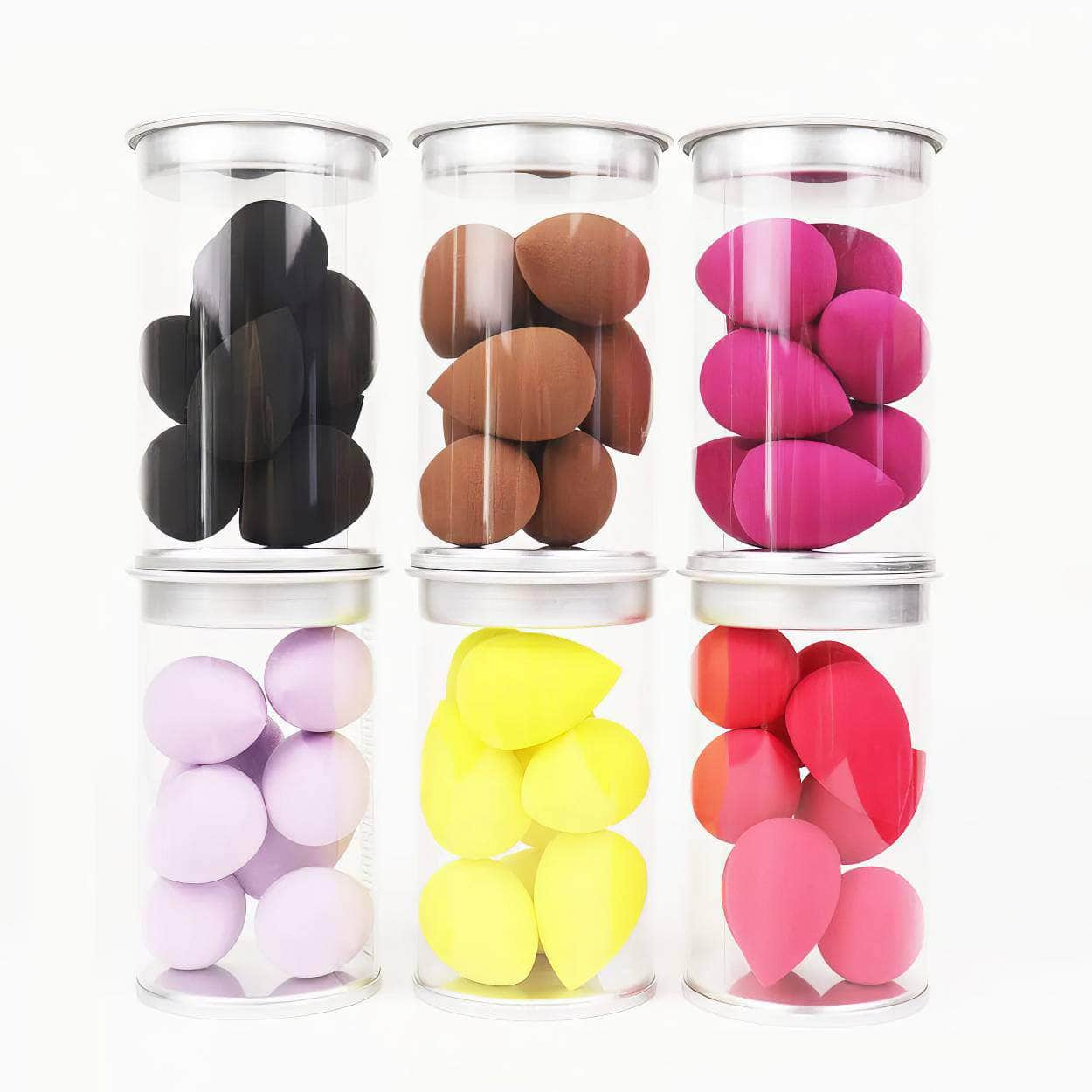 8Pc Mini Makeup Sponge Set - Face Beauty Cosmetic Powder Puff for Foundation, Cream, Concealer - Make Up Blender Tool with Storage Box