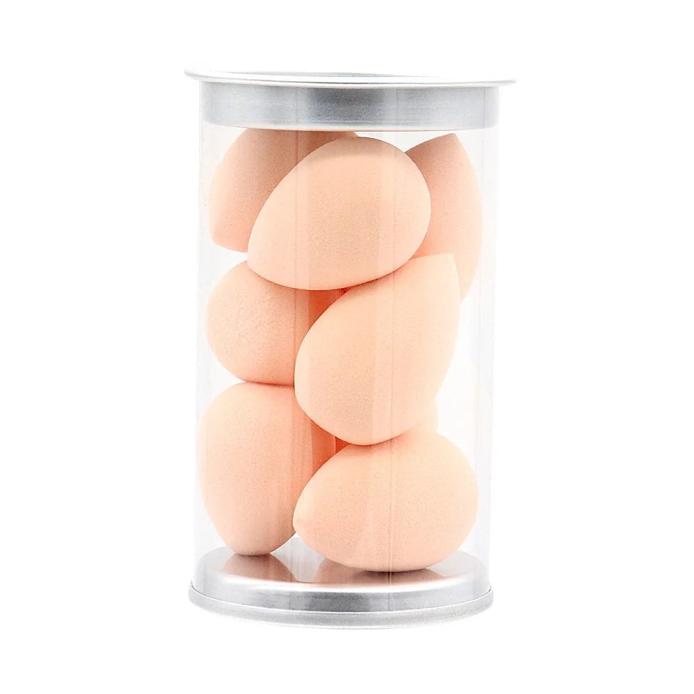 8Pc Mini Makeup Sponge Set - Face Beauty Cosmetic Powder Puff for Foundation, Cream, Concealer - Make Up Blender Tool with Storage Box colour-of-skin-8Pcs