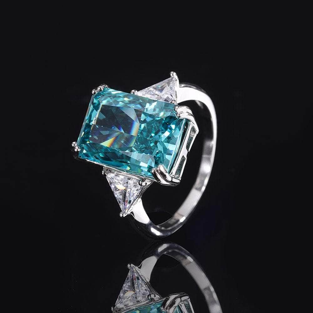 925 Sterling Silver Lab Created Diamond Gemstone Vintage Ring