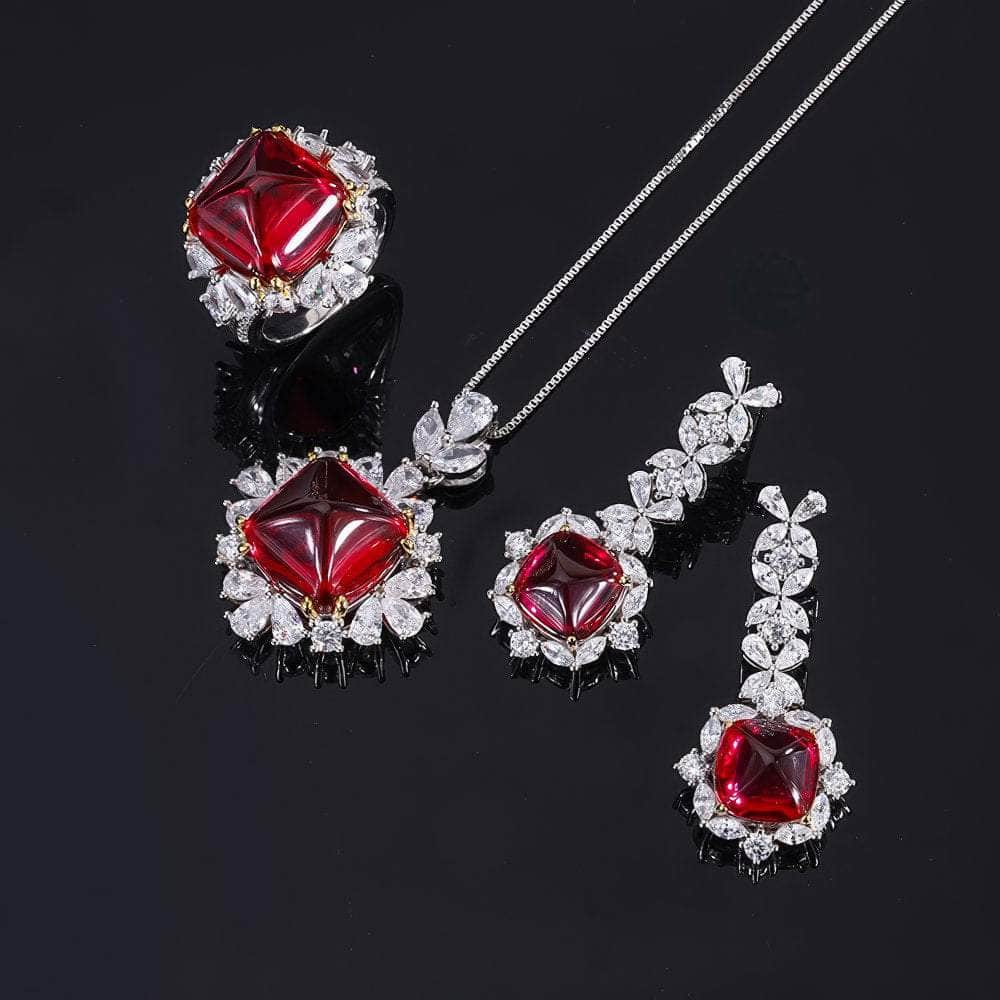 925 Sterling Silver Lab Grown Gemstone Vintage Jewelry Set