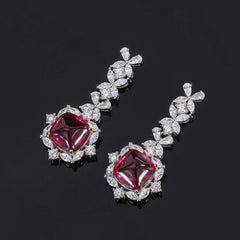 925 Sterling Silver Lab Grown Gemstone Vintage Jewelry Set 5 US / Brown Sugar / Earrings