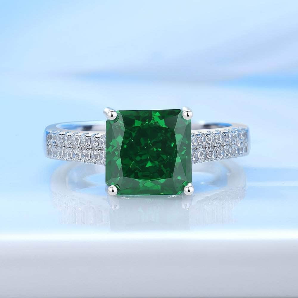925 Sterling Silver Princess Cut Lab Grown Diamond Gemstone Ring