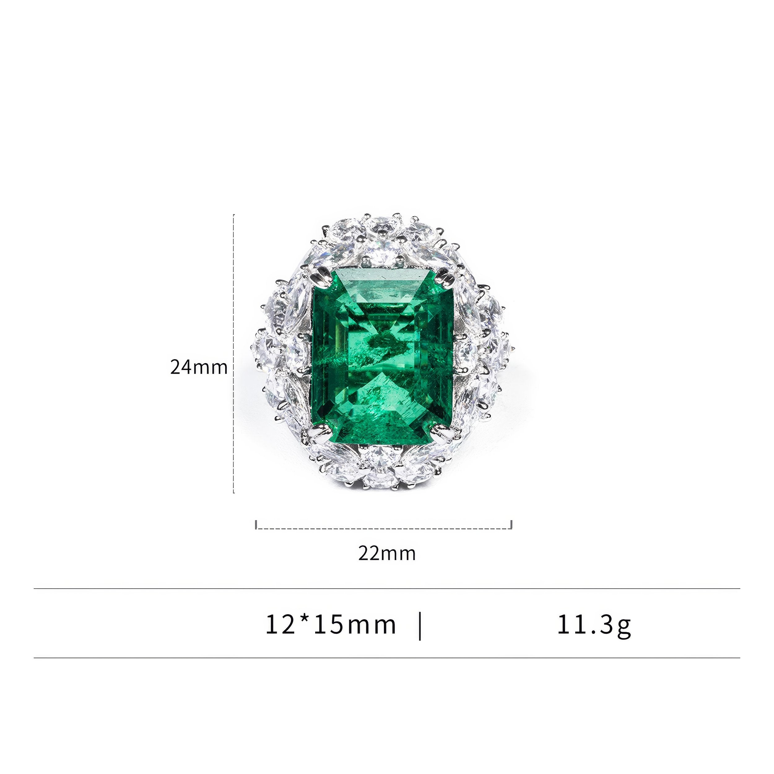 Bague Emerald Cut Inlaid Lab Diamond Ring