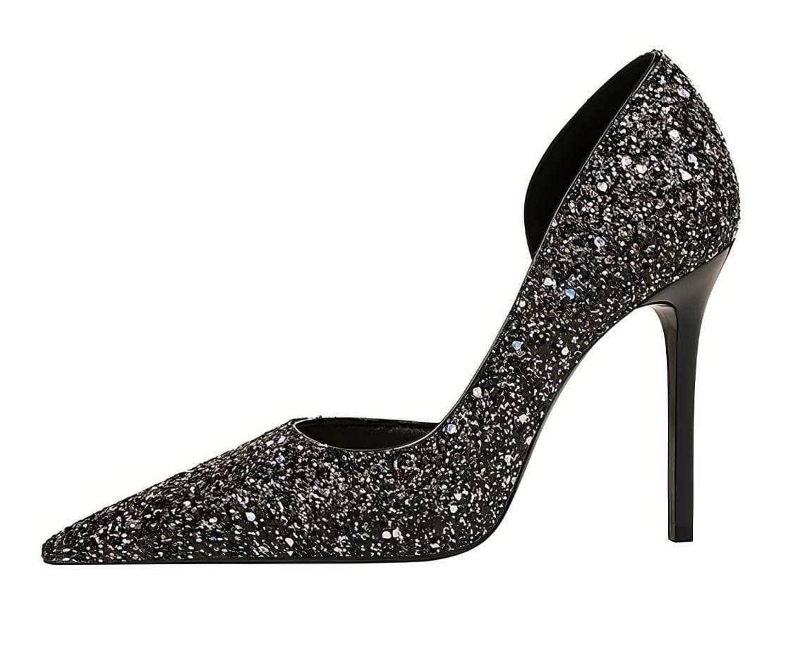 Bling Sequin Pointed Toes Heels Pumps