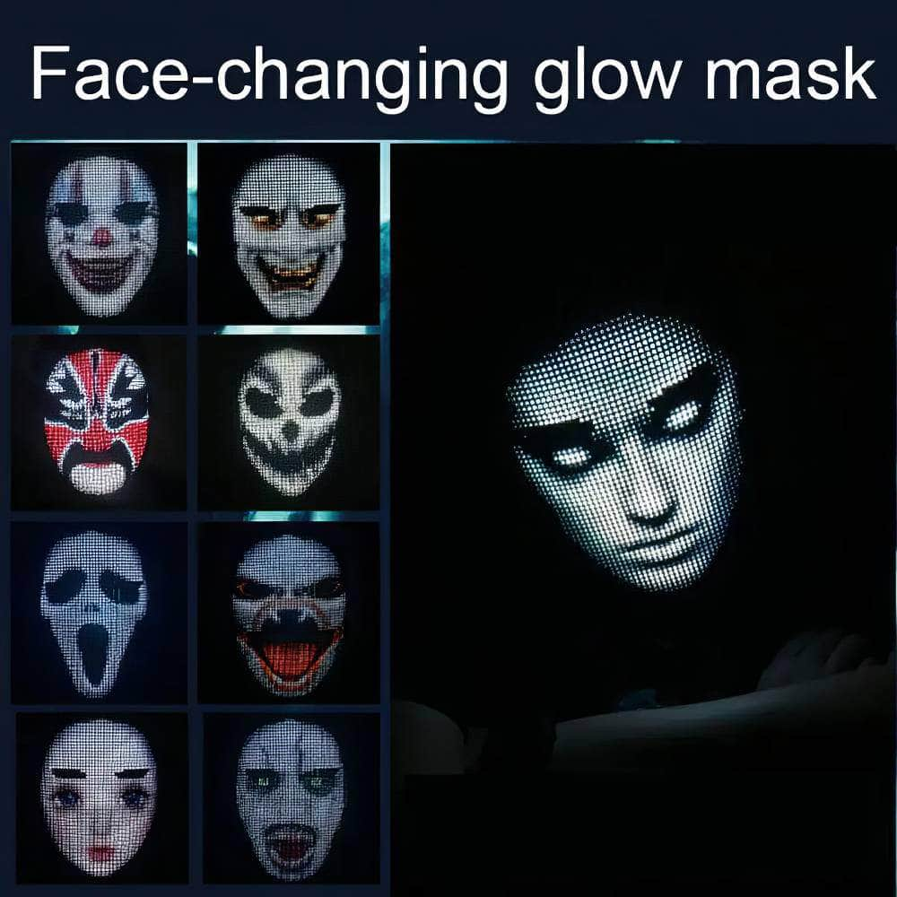 Programmable Bluetooth LED face mask for Halloween and events