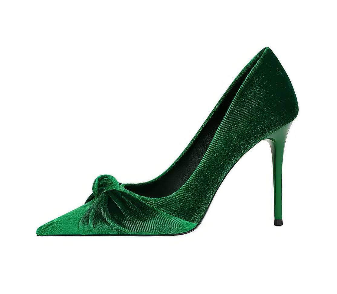 Bow Knot Suede Stiletto Pumps