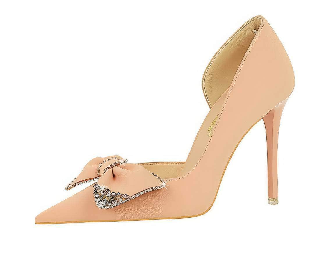 Bow Sequin Detailed Pump Court Heels