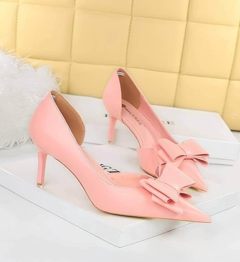 Bowknot Embellished Ankle Cut Heels