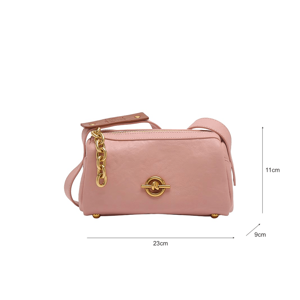 Candy Color Metal Decor Crossbody Bag