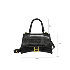 Classic Croc Embossed Leather Shoulder Handbag