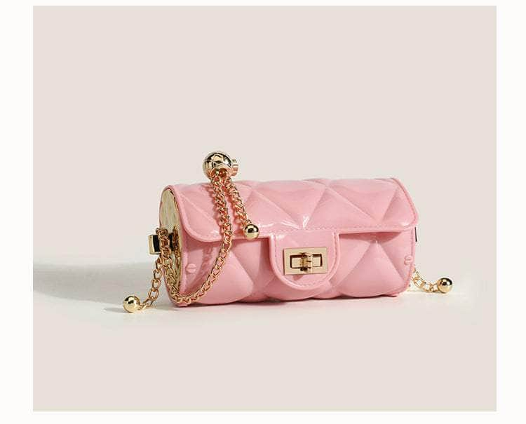 Classy Quilted Twist Lock Flap Chain Bag