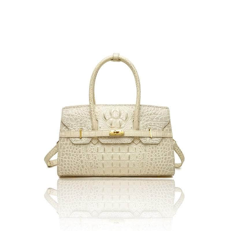 Compact Handbag with Stylish Crocodile Pattern