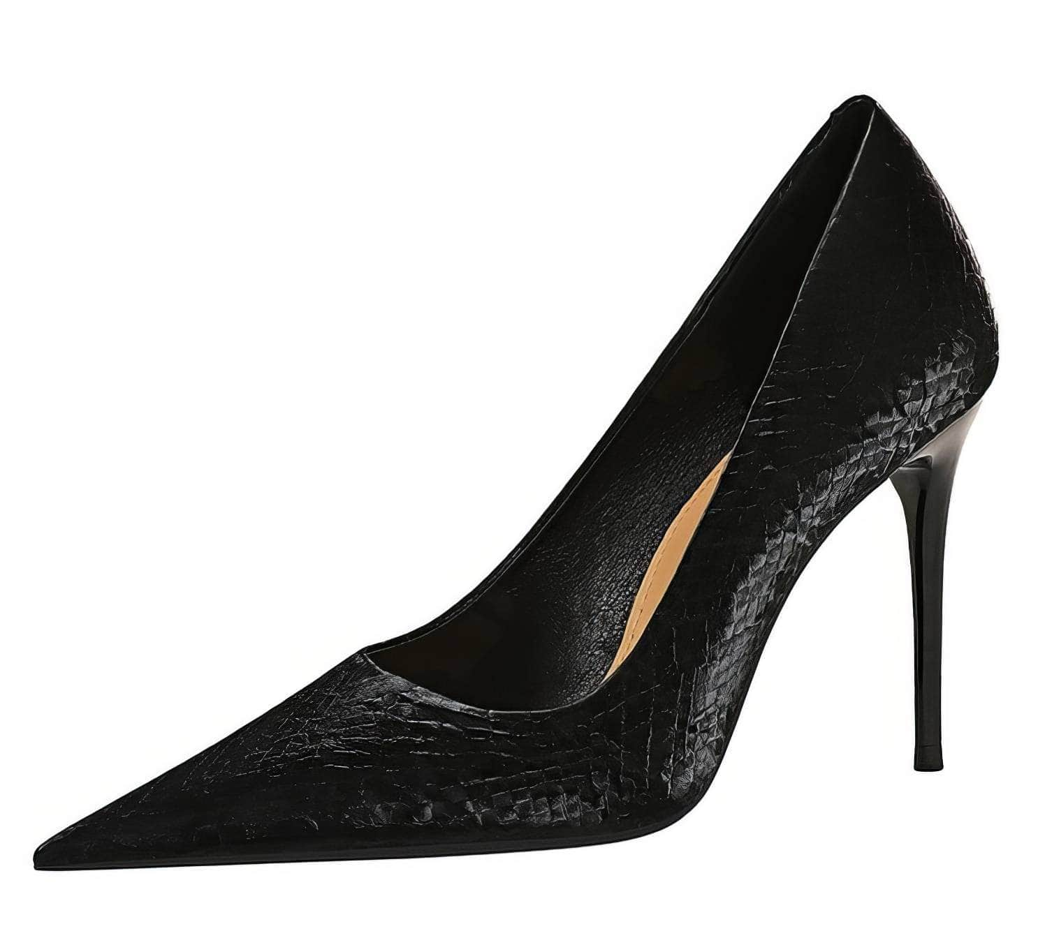 Croc Embossed Suede Pump Heels