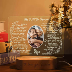 Customized Sympathy Gift - Unique In Memory of Loved Ones Light-Up Picture Frames with Personalized Photo and Text on Memorial Plaque Lamp