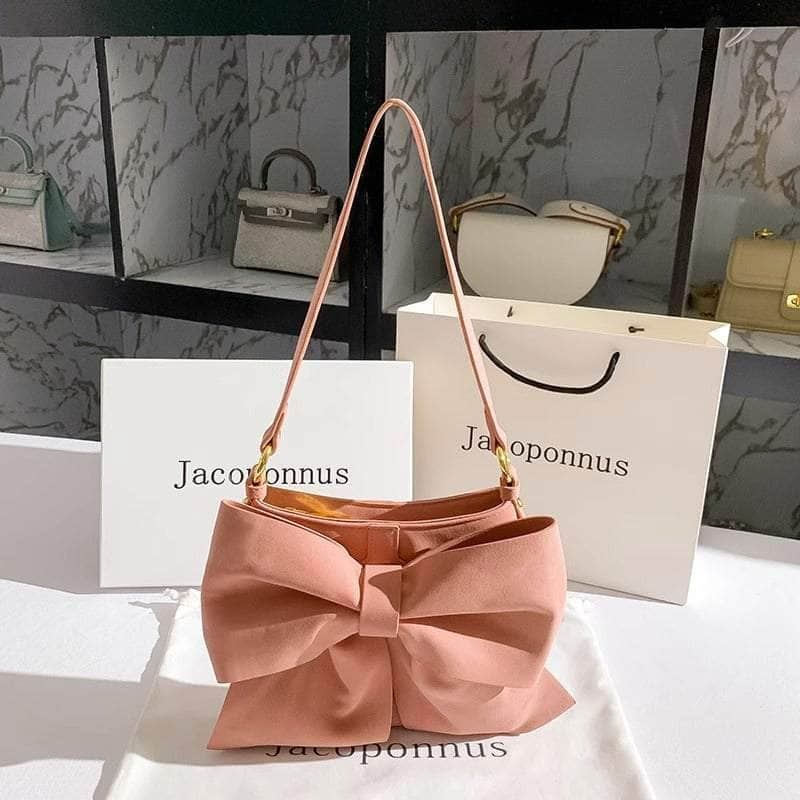 Cute Microfiber Leather Women's Bow Bag