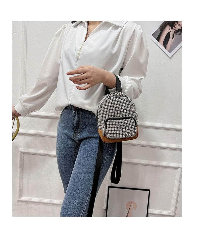 Cute Mini Shoulder Rhinestone Backpack