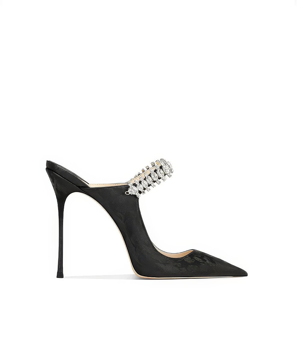 Diamante Decor Open Back Cut Out Heels (Copy)