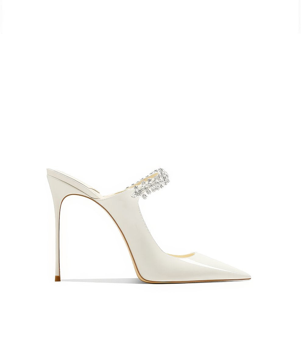 Diamante Decor Open Back Cut Out Heels (Copy)