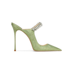 Diamante Decor Open Back Cut Out Heels (Copy)