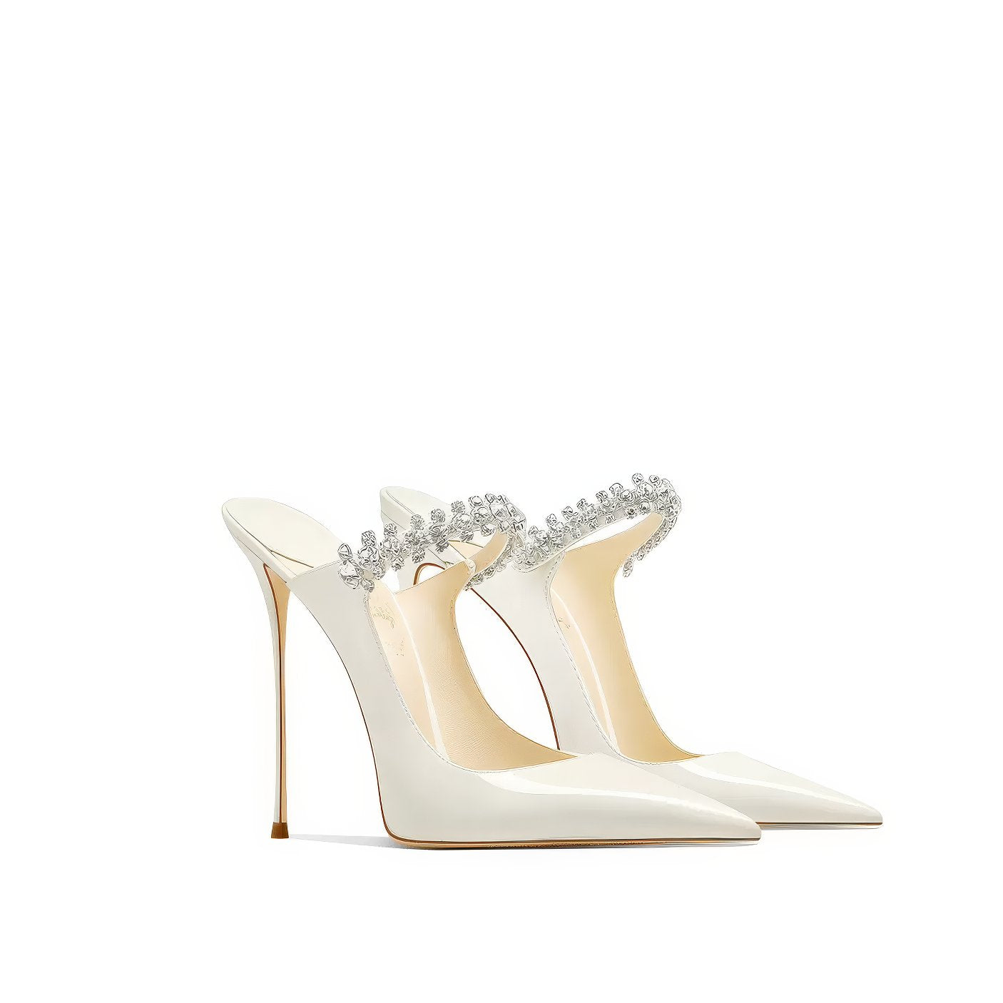 Diamante Decor Open Back Cut Out Heels (Copy)