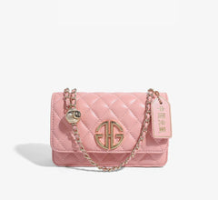 Mini Flap Diamond Stitched Luxury Monogram Emblem Crossbody Handbag