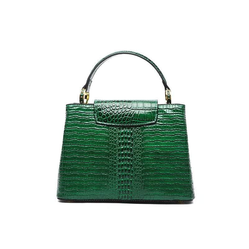 Exquisite Reptile-Inspired Leather Pattern Handbag