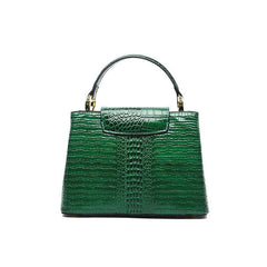 Exquisite Reptile-Inspired Leather Pattern Handbag