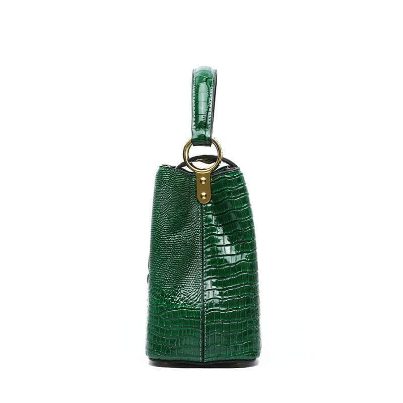 Exquisite Reptile-Inspired Leather Pattern Handbag