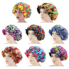 Extra Large African Pattern Satin Bonnet for Women