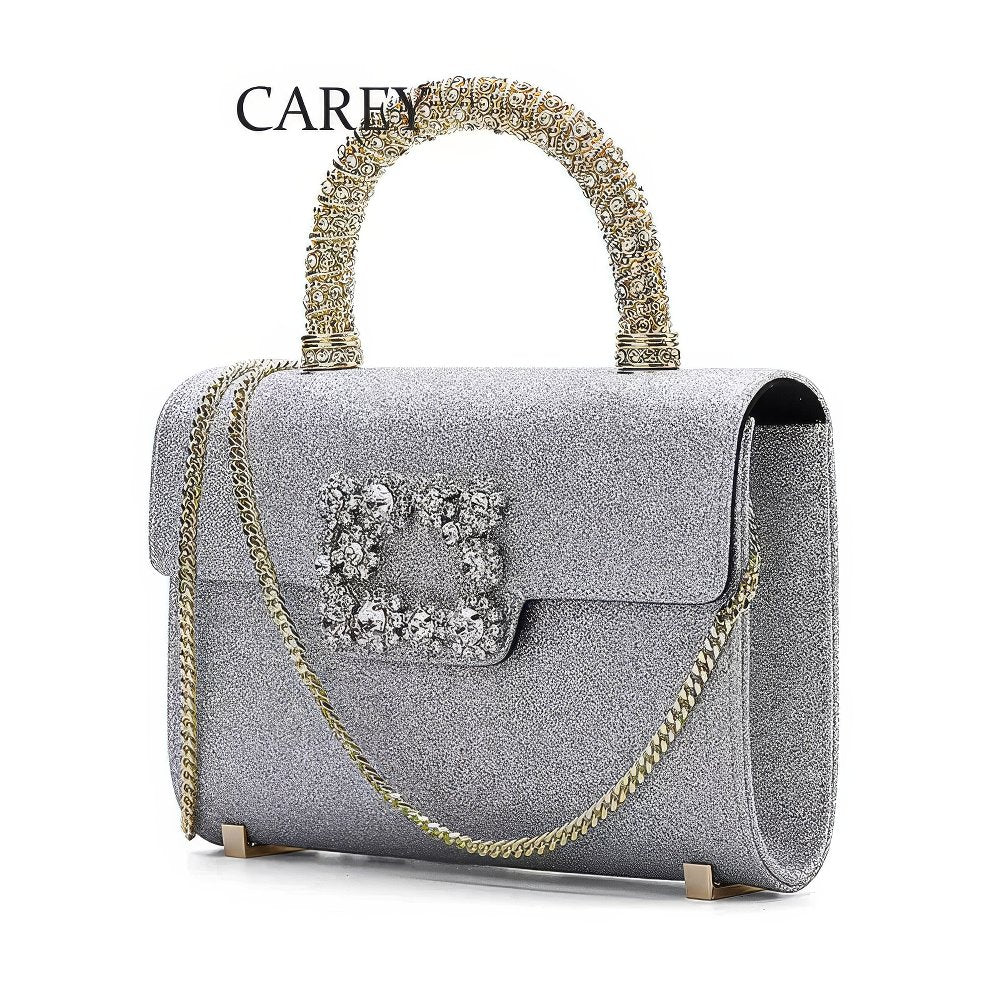 Floral Strass Jewel Buckle Clutch Mini Satin Bag