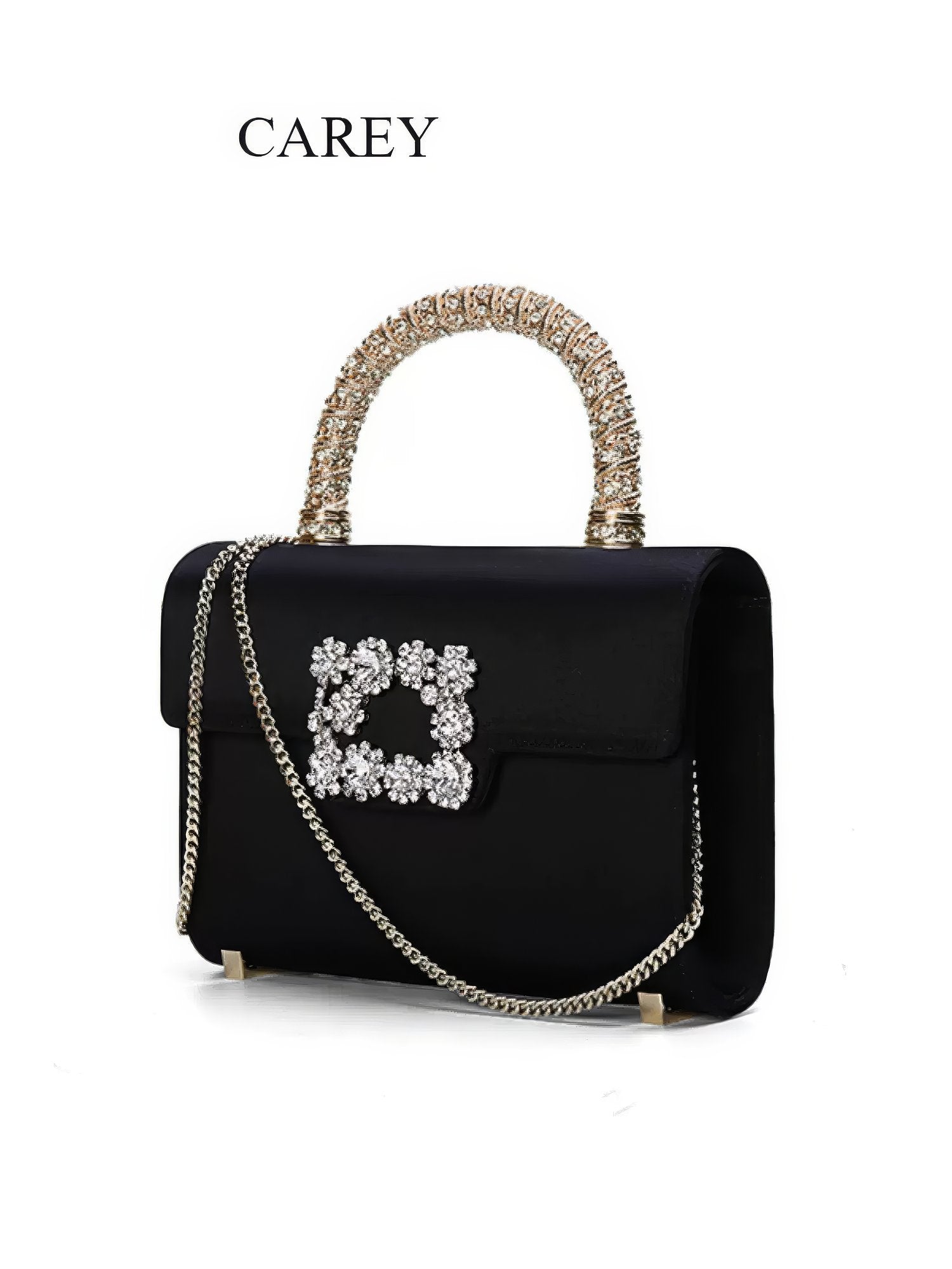 Floral Strass Jewel Buckle Clutch Mini Satin Bag