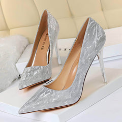 Glitter Shimmery Pointed Toes Pumps