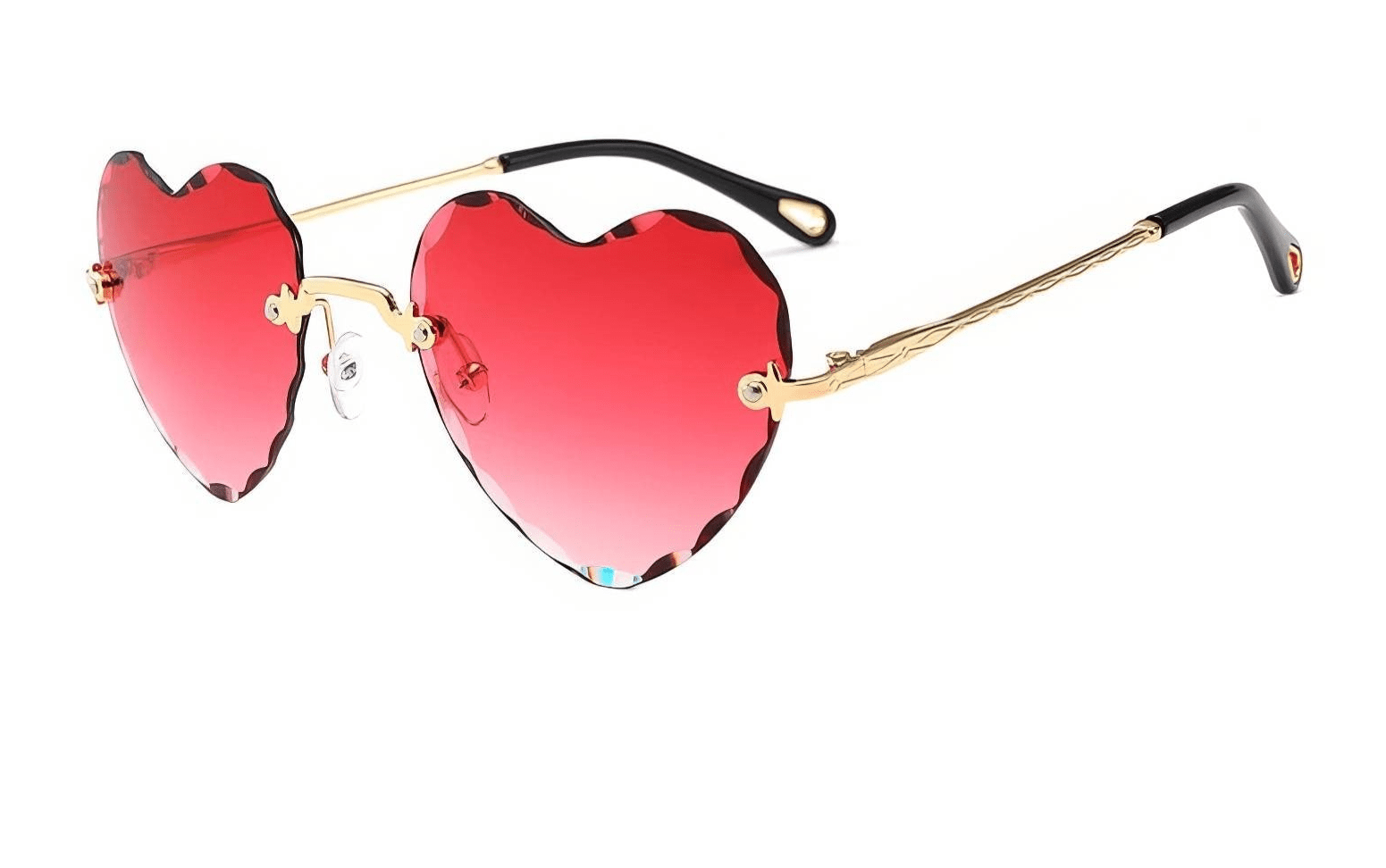 Heart Shaped Sunglasses Shallow Red/Gold / Resin