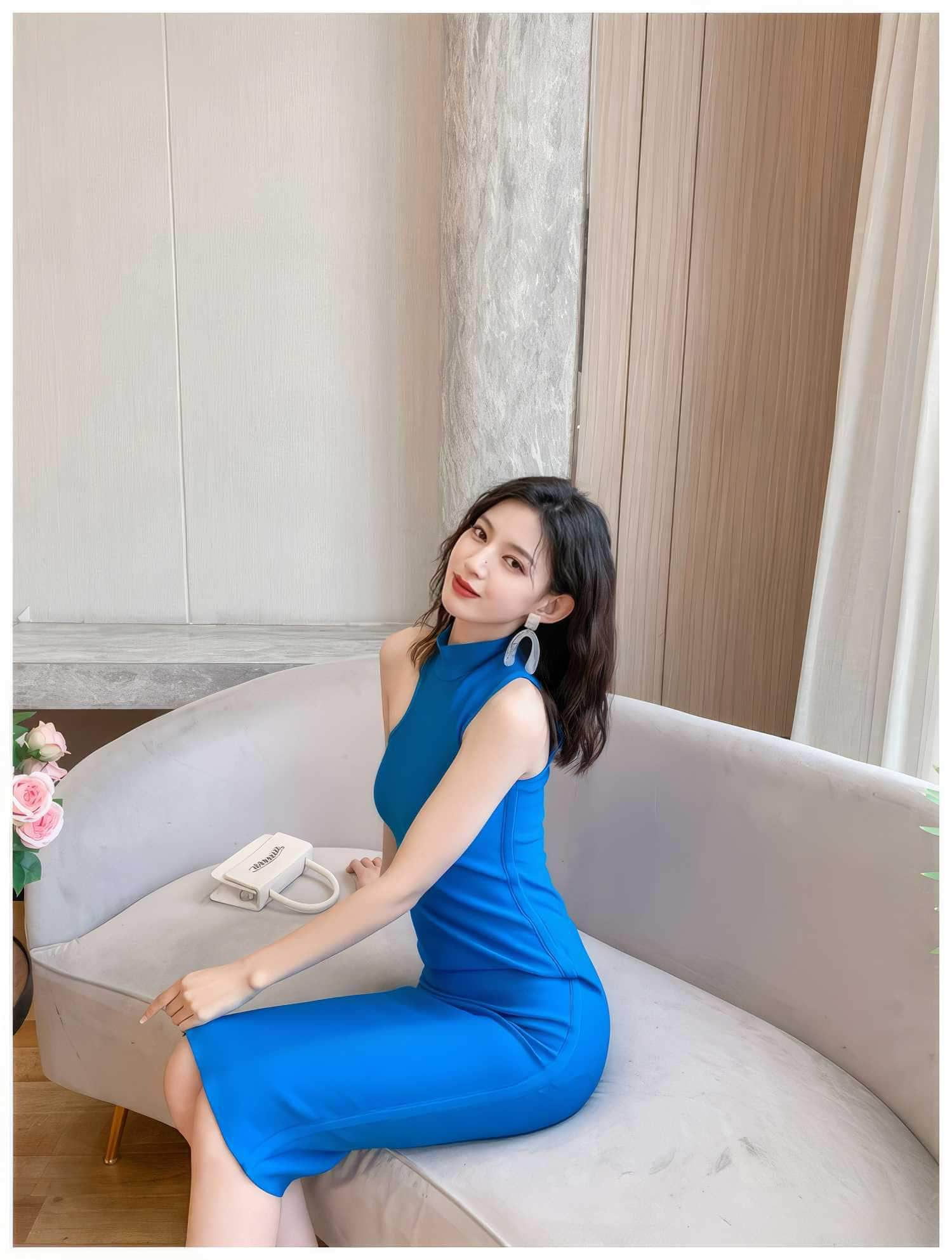 High Neck Cutout Sleeves Bandage Midi Dress