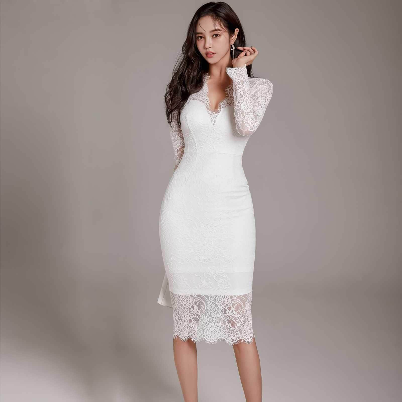 Long Sleeve Bohemian Lace Trimmed Dress