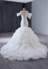 Luxury Beaded Lace Mermaid Wedding Dress L3M4N