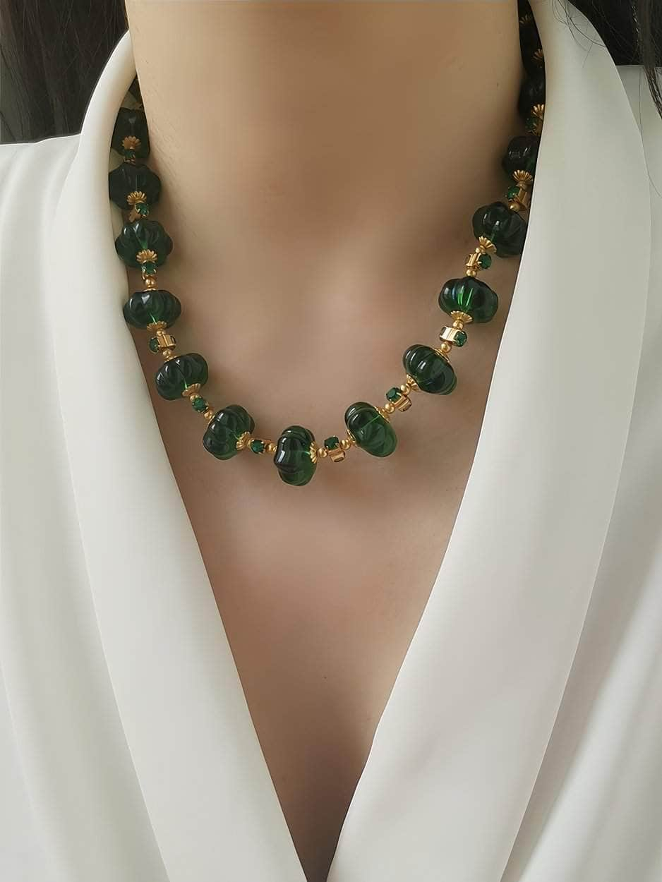 Luxury Czech Glass Vintage Beaded Genève Necklace