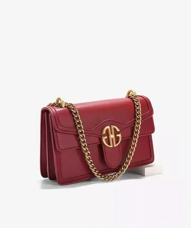 Luxury Monogram Gold Chain Strap Shoulder Handbag