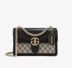 Luxury Monogram Gold Chain Strap Shoulder Handbag