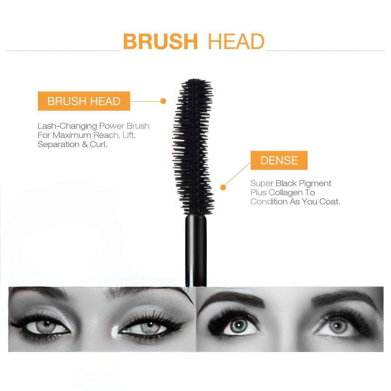 3D Fiber Lashes Mascara: Thick, Lengthening, Long Black Lash, Eyelash Extension - Pro Eye Makeup, Eye-Cosmetics