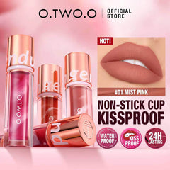 Matte Lipstick: Waterproof, Lip Gloss Cosmetics, Non-Stick Cup, Long Lasting - Makeup for Women, Lip Ink Lip Tint