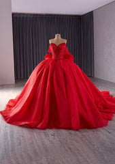 Off Shoulder Tube Bead Decor Quince Tube Ball Gown - D3E4F