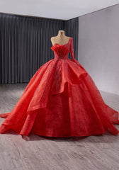 One Shoulder Overskirt Quinceanera Beaded Lace Dress - F2K5W