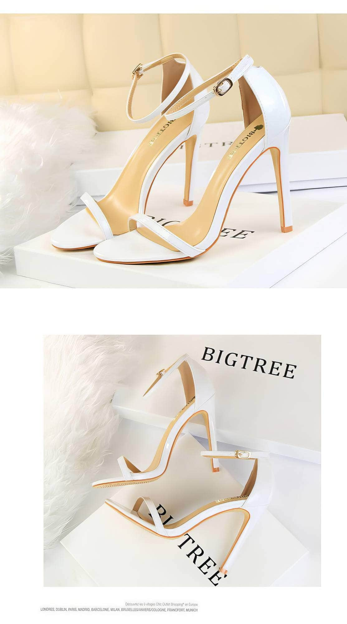 Open Toes Ankle Strap Sandal Stilettos