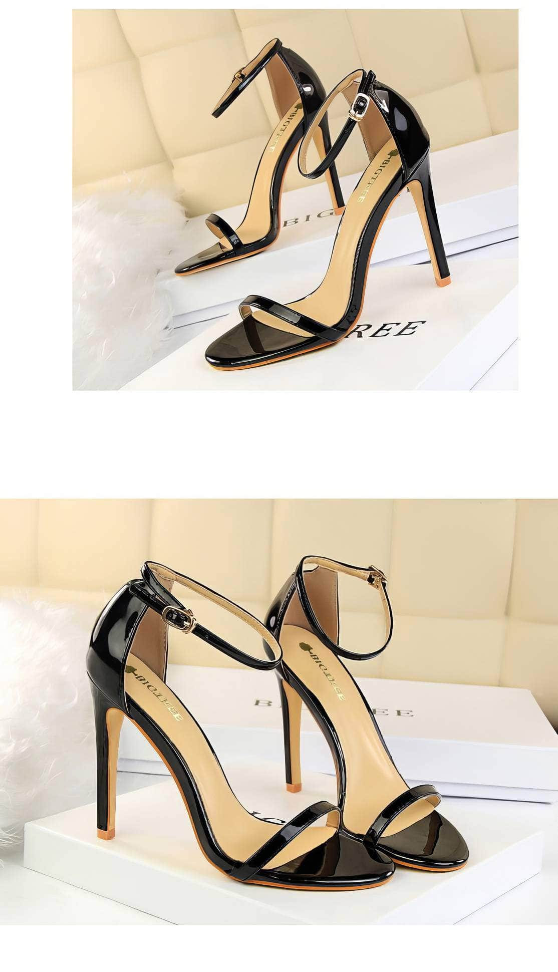 Open Toes Ankle Strap Sandal Stilettos