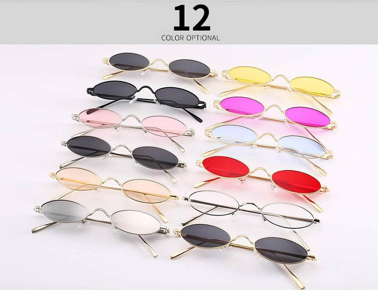 Oval Small Metal Frame Sunglasses