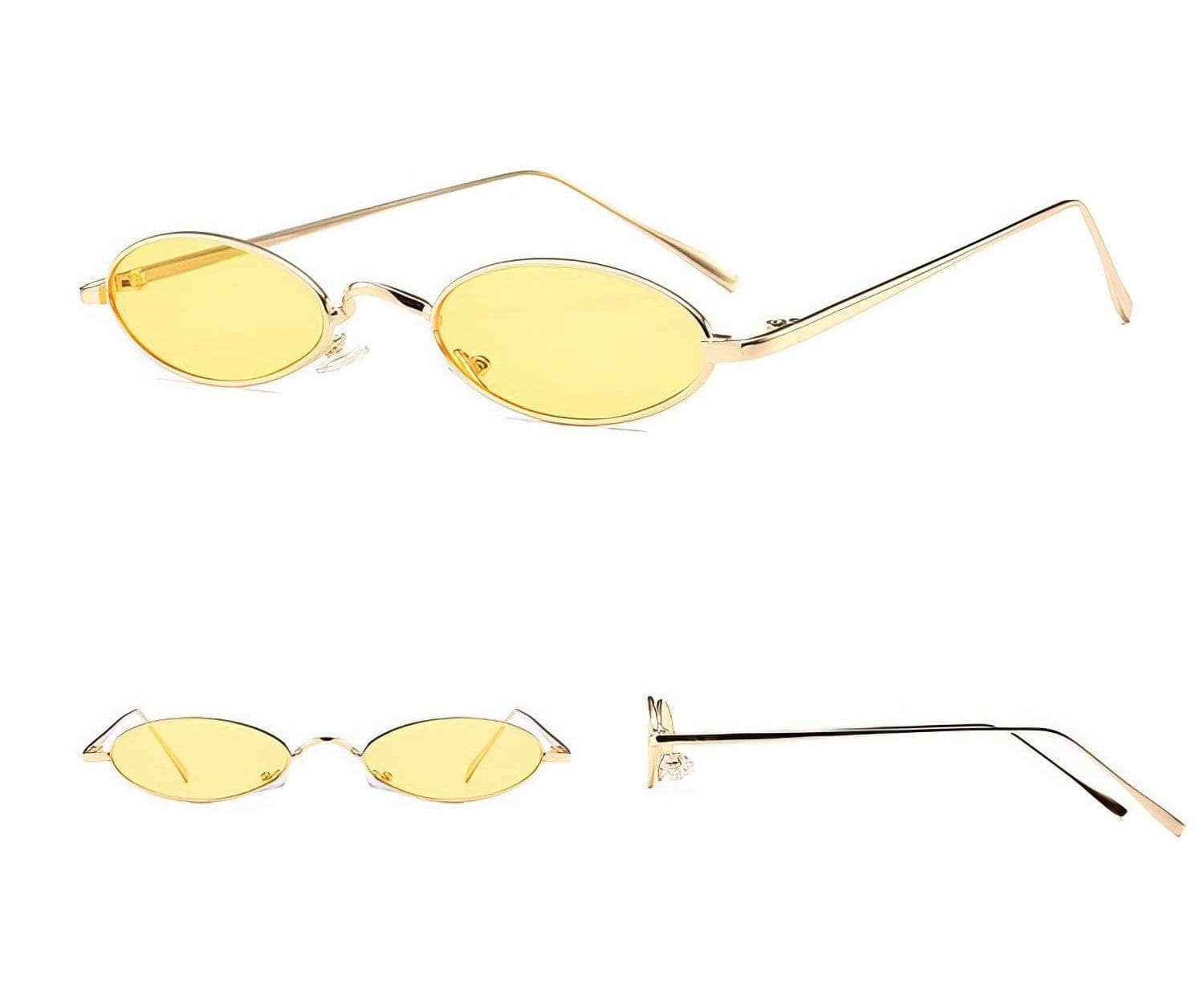 Oval Small Metal Frame Sunglasses