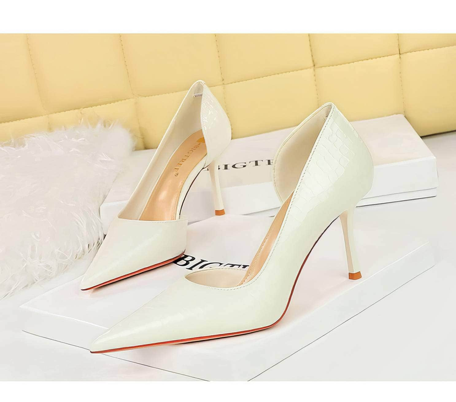 Pointed Toes Stiletto Croc Pumps