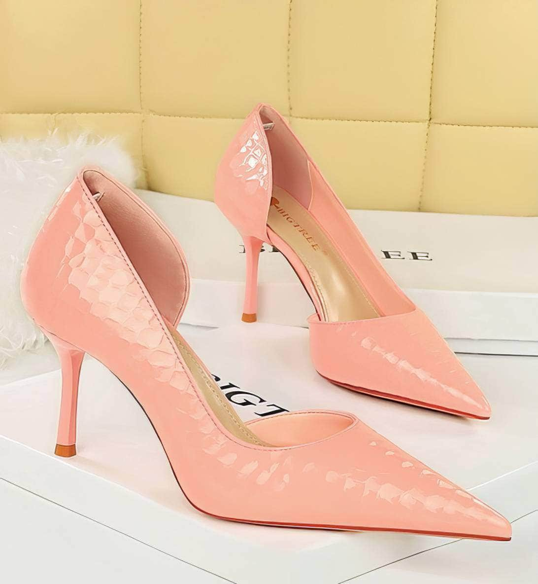 Pointed Toes Stiletto Croc Pumps