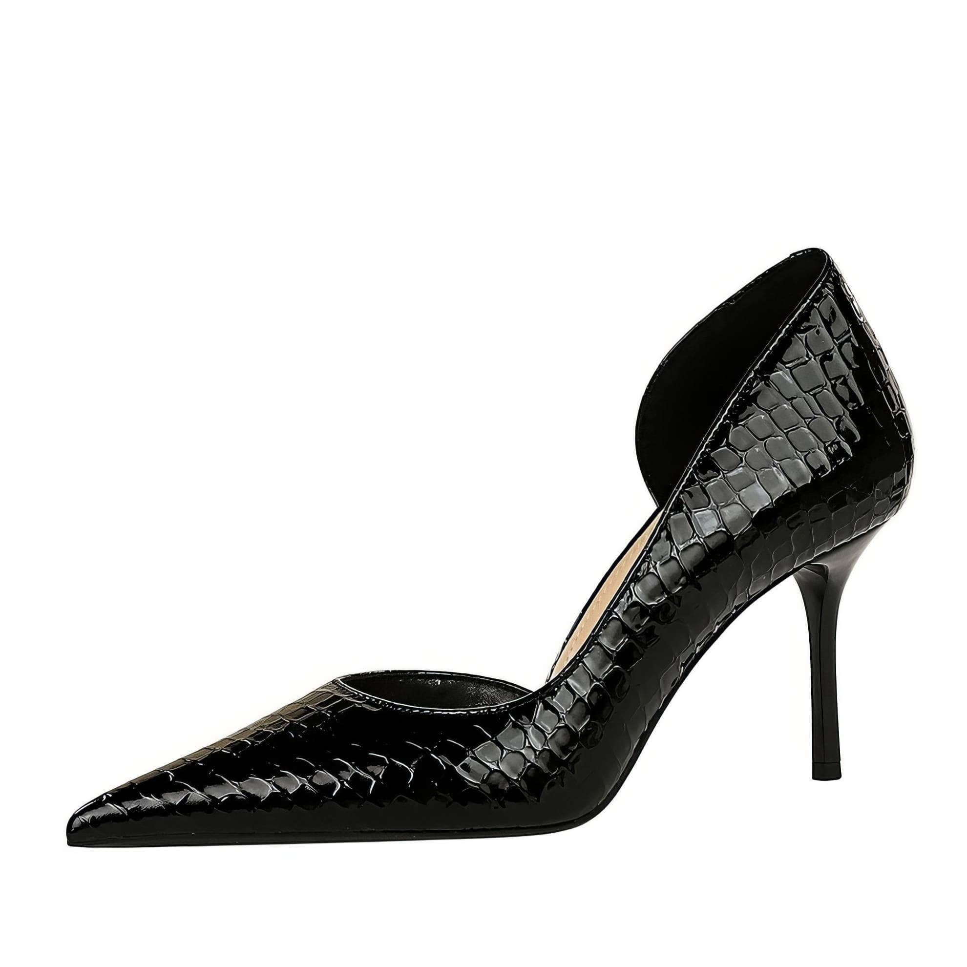 Pointed Toes Stiletto Croc Pumps